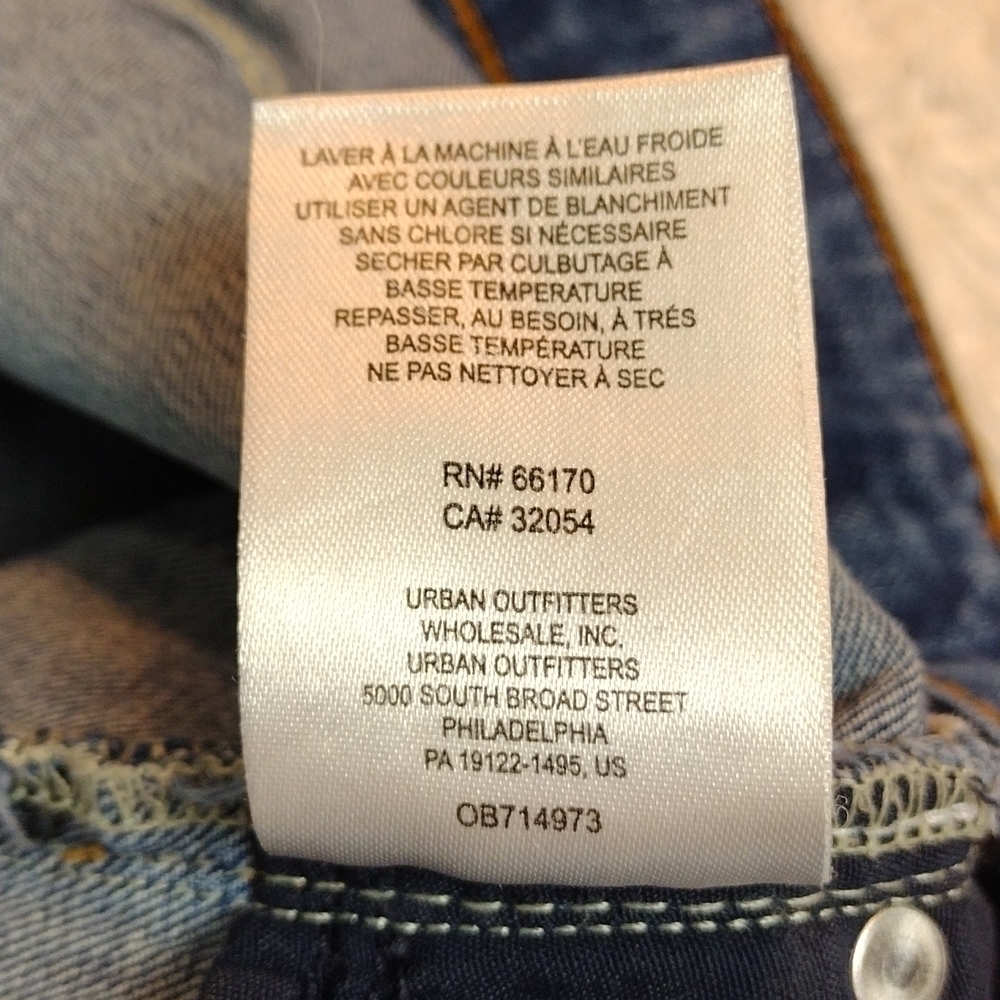Free People Blue Medium Wash Five Pocket Mid Rise Raw Hem Cropped Boot Cut Jean - Picture 8 of 12